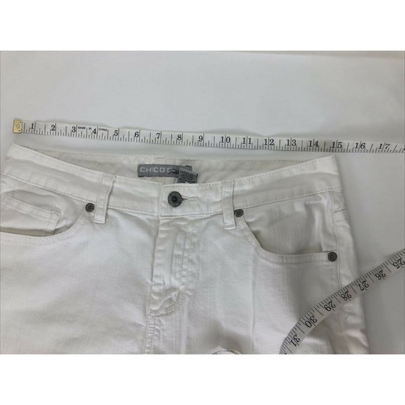 Chico's Platinum White Jeans Size 0.5 Capri - Picture 8 of 9